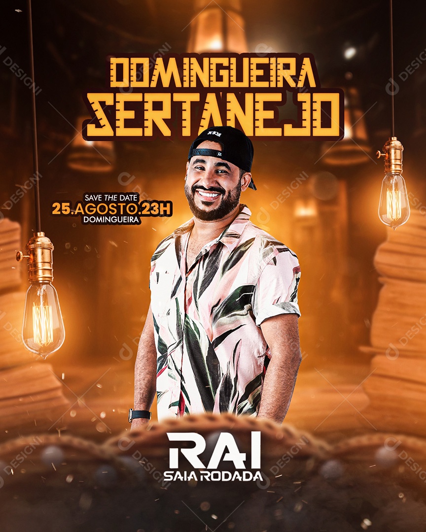 Flyer Show Raí Saia Rodada Social Media PSD Editável