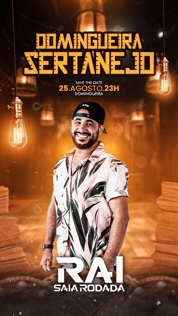 Flyer Show Raí Saia Rodada Story Social Media PSD Editável