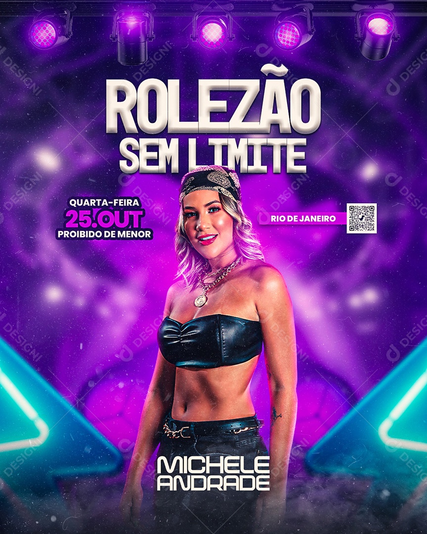 Flyer Show Michele Andrade Social Media PSD Editável
