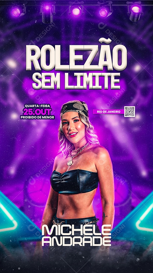 Flyer Show Michele Andrade Story Social Media PSD Editável