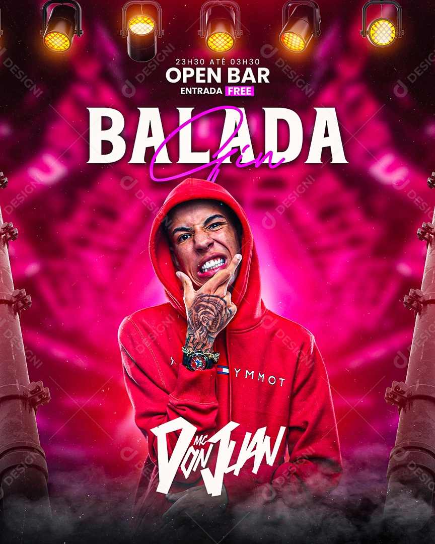 Flyer Balada Gin MC Don Juan Social Media PSD Editável