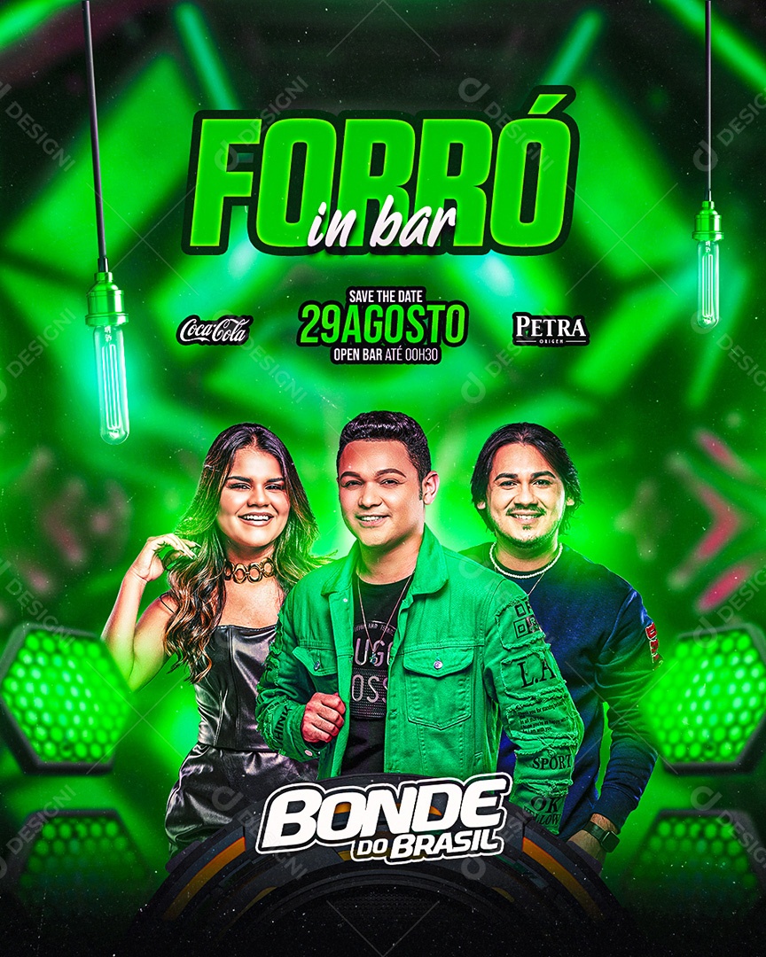 Flyer Forró Bonde do Brasil Social Media PSD Editável