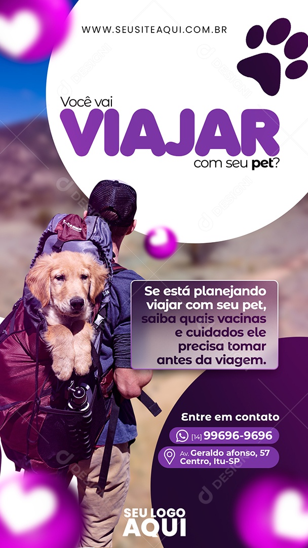 Story Você Vai Viajar Com Seu Pet Social Media PSD Editável