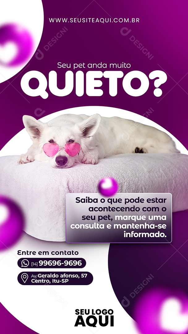 Social Media Story Seu Pet Anda Muito Quieto PSD Editável
