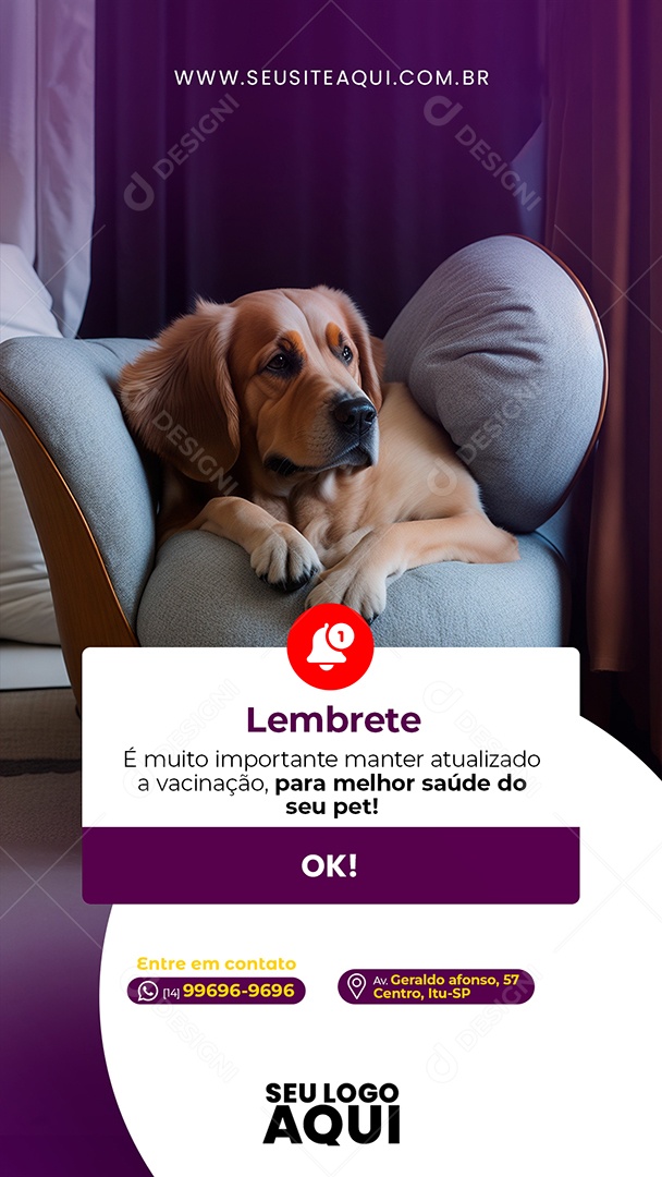 Story Para Melhor Saúde Do Seu Pet Lembrete Social Media PSD Editável