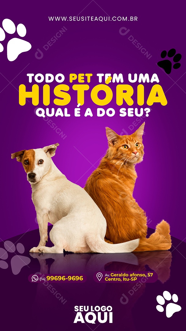 Social Media Story Todo Pet Tem Uma História PSD Editável