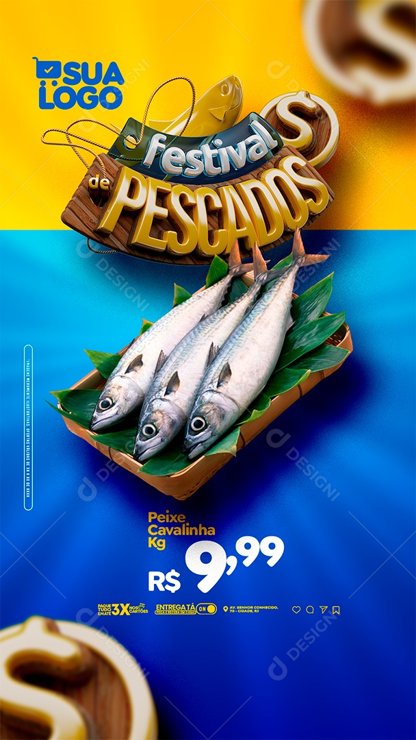 Story Festival de Pescador Açougue Social Media PSD Editável