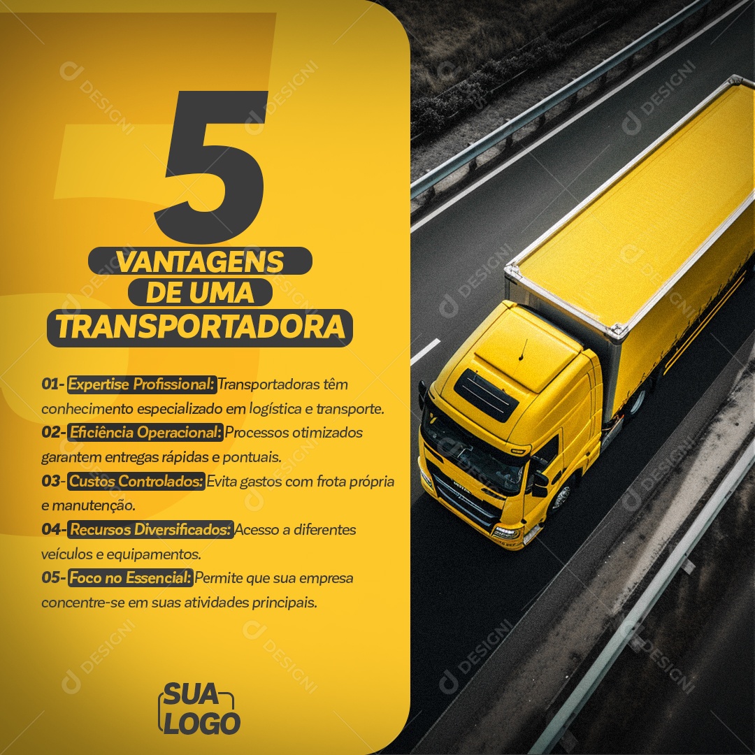 Vantagens de Uma Transportadora Social Media PSD Editável
