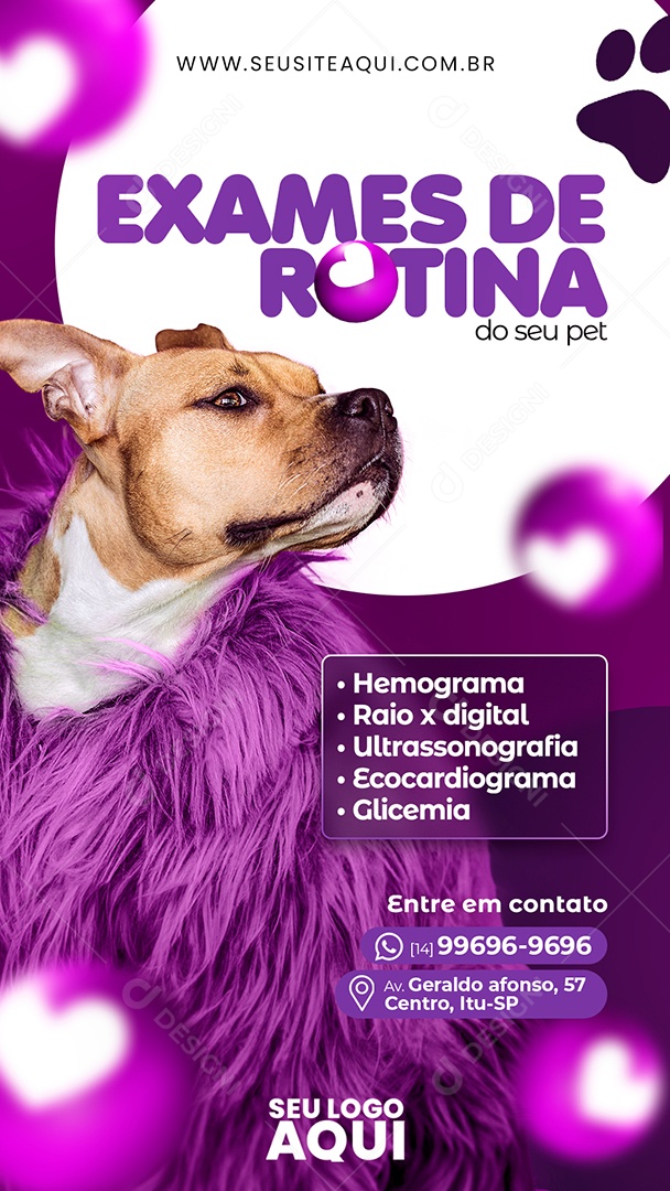 Story Exames De Rotina Do Seu Pet Social Media PSD Editável