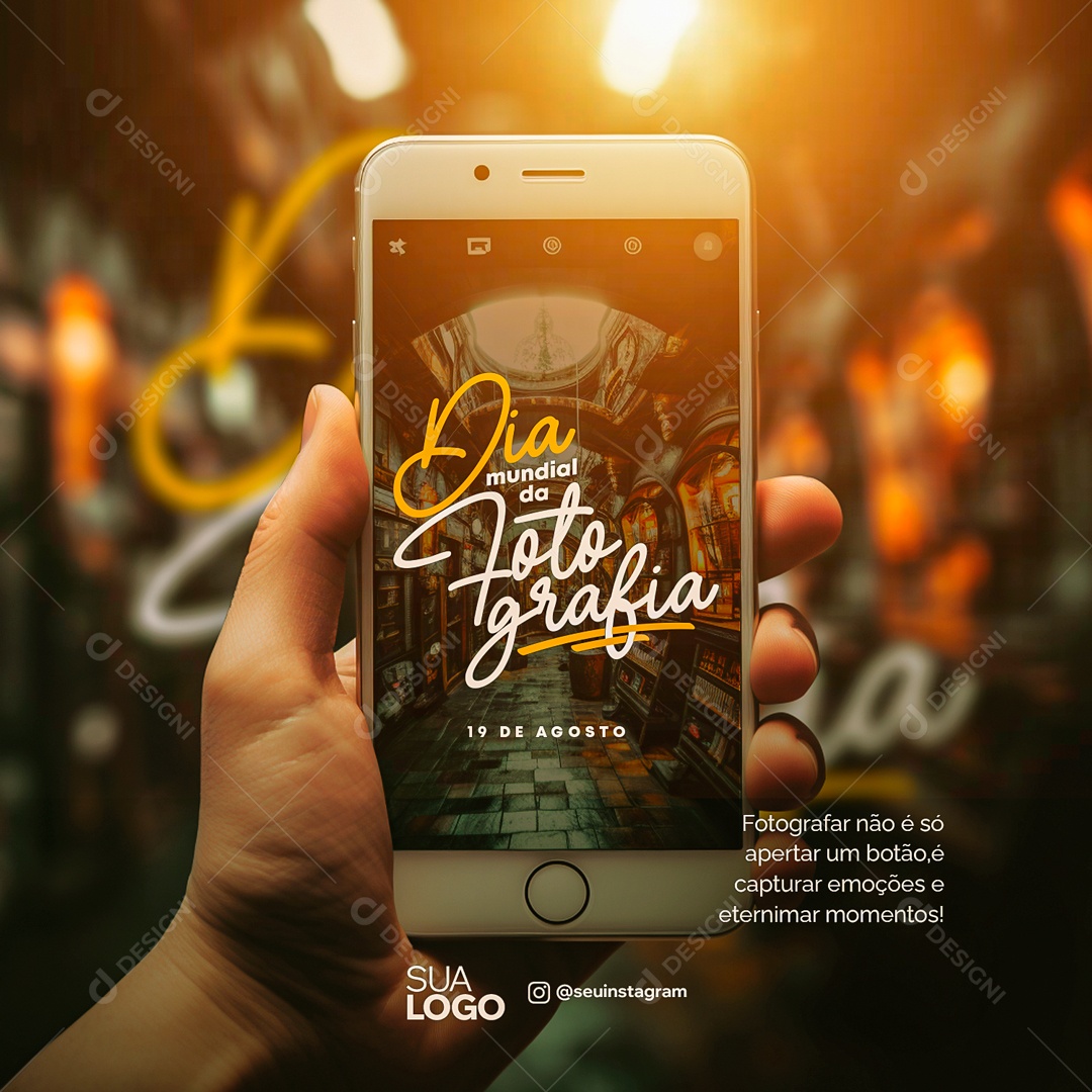 Dia Mundial da Fotografia Social Media PSD Editável