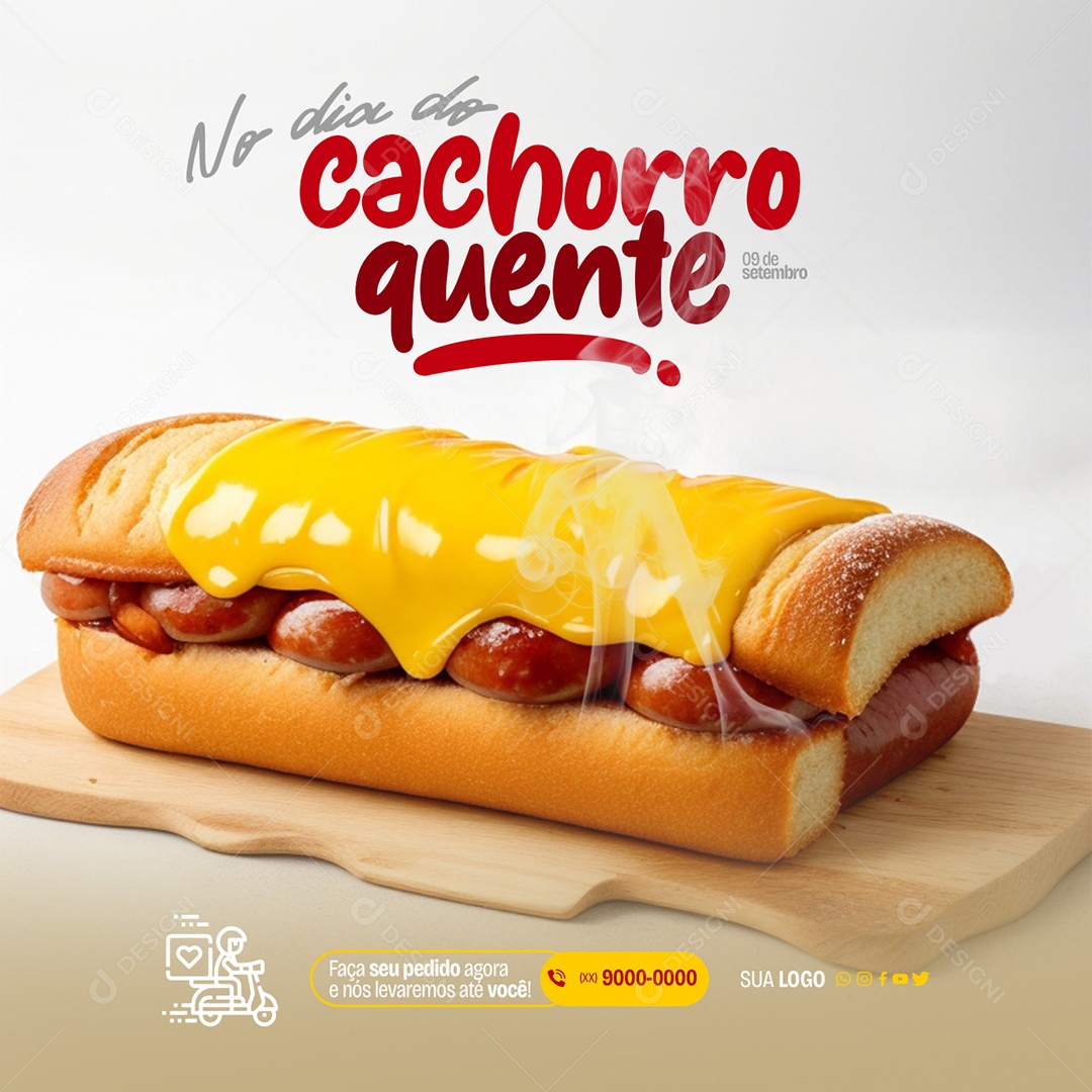 Dia Do Cachorro Quente 09 De Setembro Social Media PSD Editável