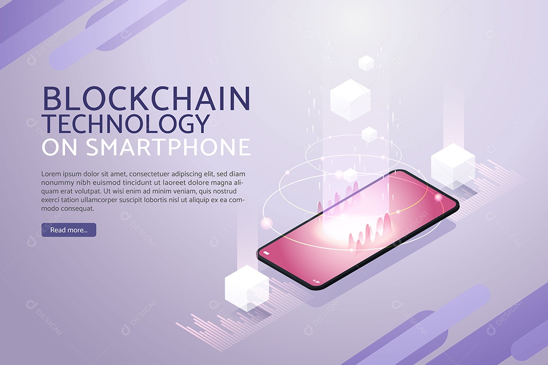 Metaverso de Realidade Virtual Tecnologia Blockchain para Smartphones e Dispositivos Digitais Tecnologia Futura Vertor EPS