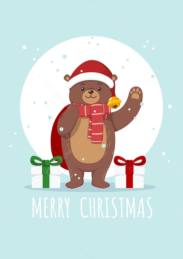 Urso de Natal Ilustração Vetor EPS