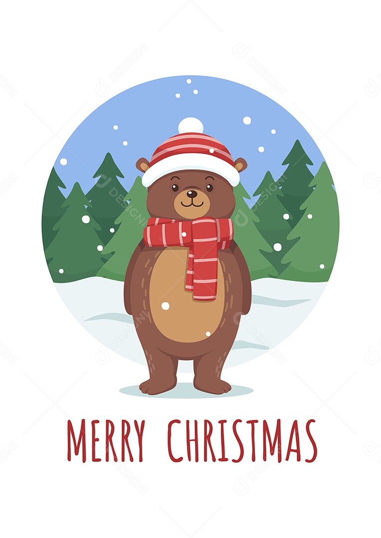 Urso de Natal Ilustração Vetor EPS