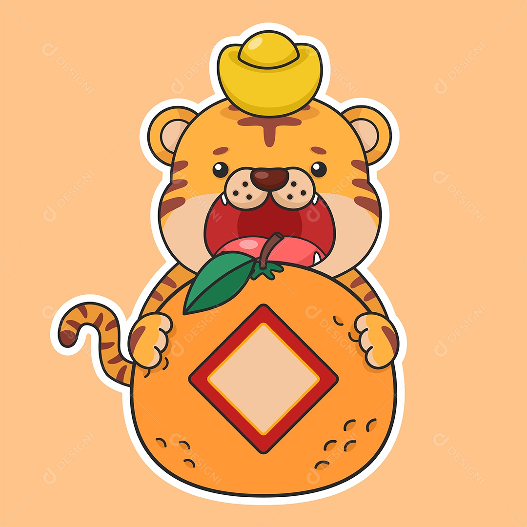 Tigre do Ano Novo Chinês Ilustração Vetor EPS