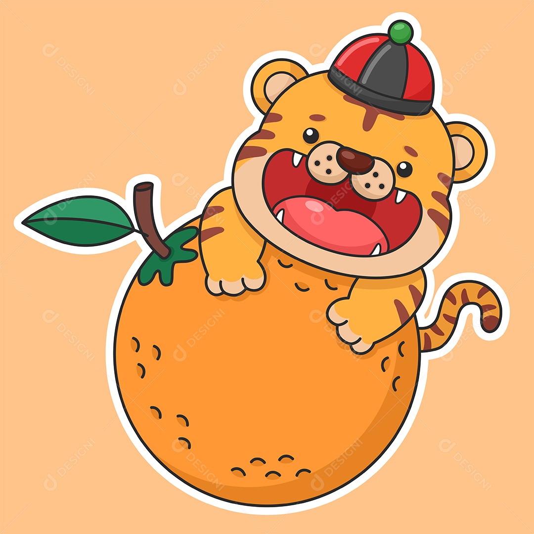 Tigre do Ano Novo Chinês Ilustração Vetor EPS