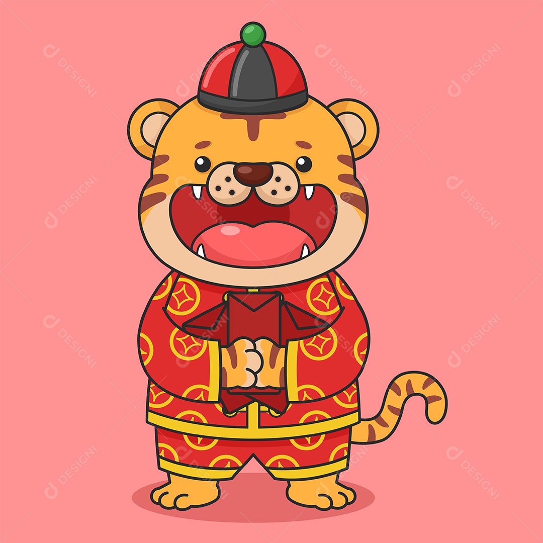 Tigre do Ano Novo Chinês Ilustração Vetor EPS