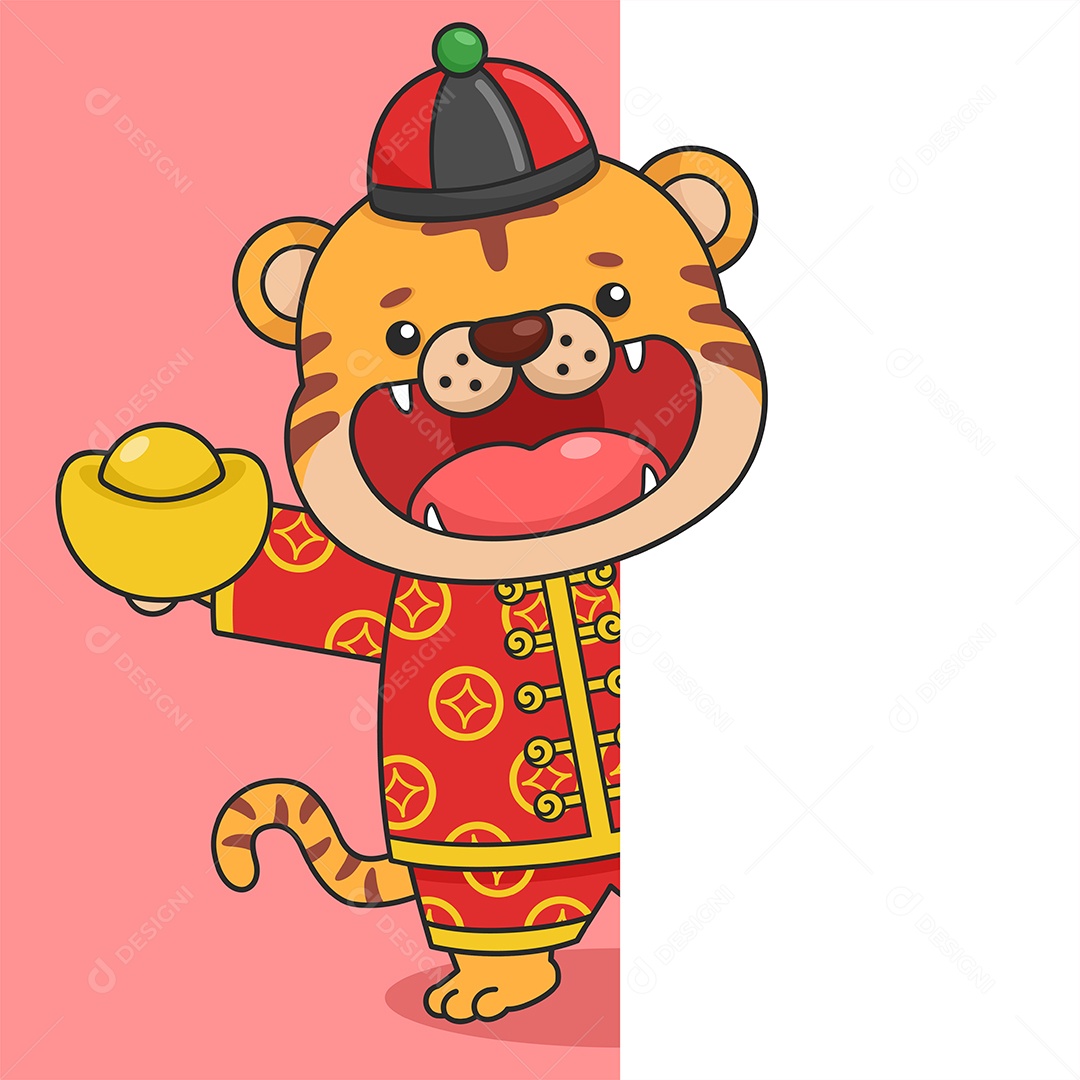 Tigre do Ano Novo Chinês Ilustração Vetor EPS