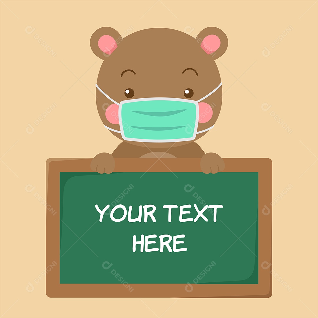 Urso de Mascara Ilustração Vetor EPS