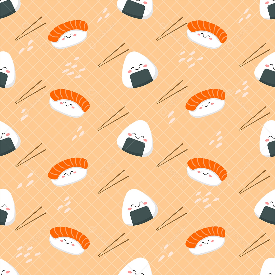 Padrão de Sushi Ilustração Vetor EPS