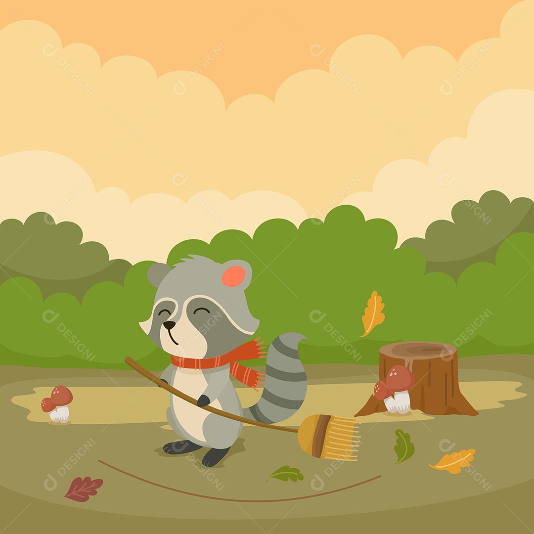 Guaxinim Ilustração Vetor EPS