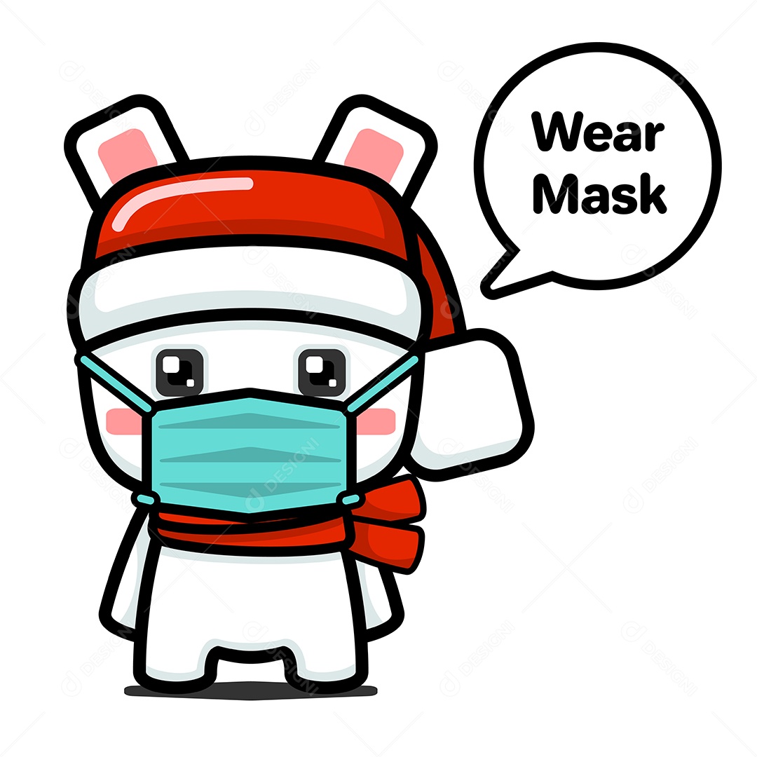 Urso Polar Com Chapéu de Papai Noel Vetor EPS