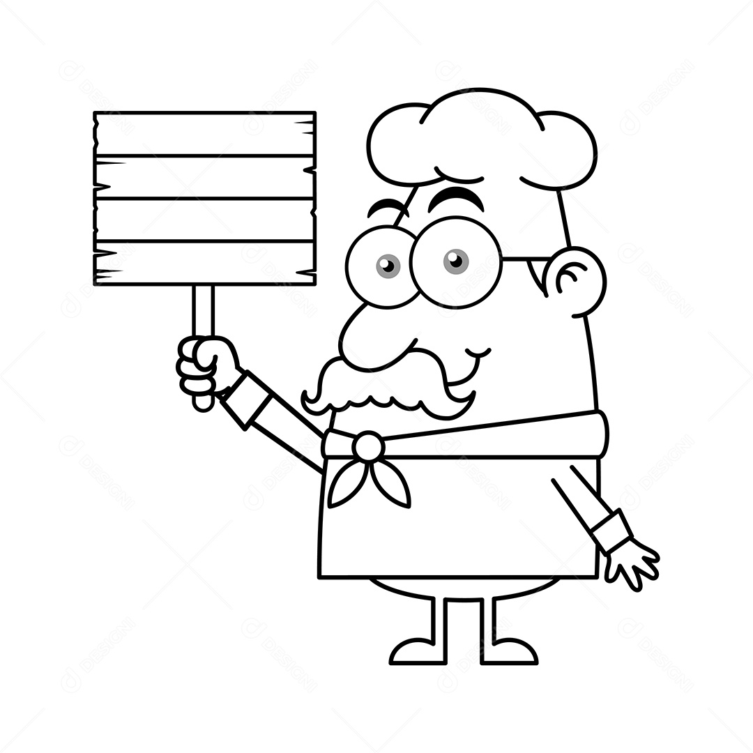 Desenho de Um Cozinheiro Vetor EPS