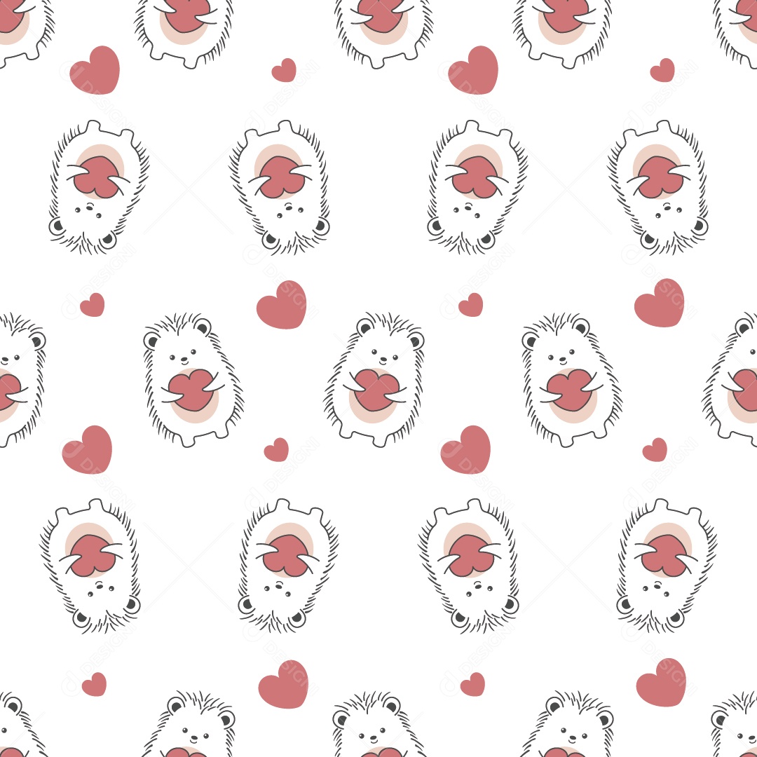 Padrão de Porco Espinho Ilustração Vetor EPS