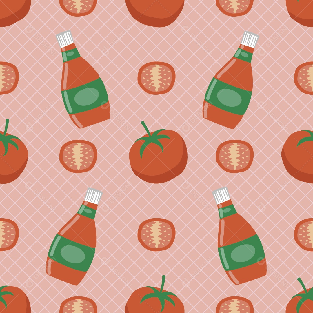 Padrão de Molho de Tomate Ilustração Vetor EPS