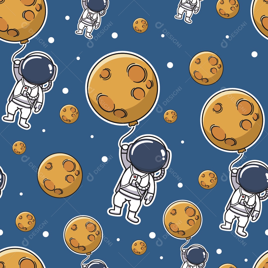 Padrão de Astronauta Ilustração Vetor EPS