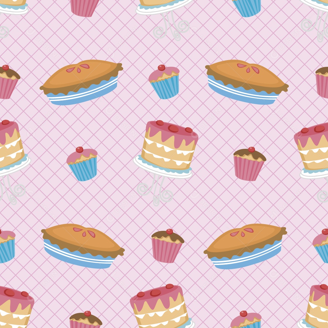 Padrão de Sobremesas Ilustração Vetor EPS