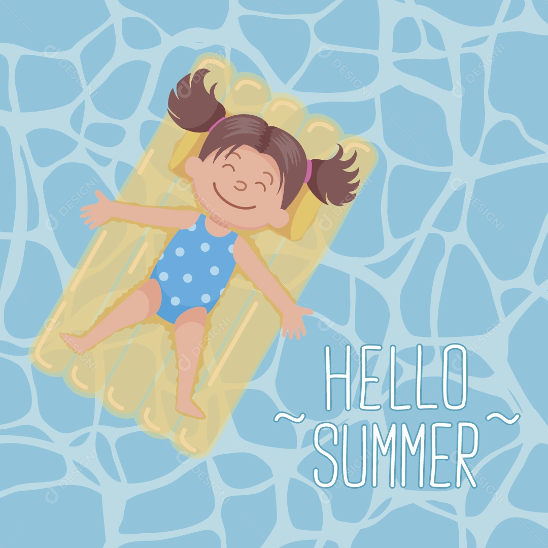 Criança No Mar Ilustração Vetor EPS