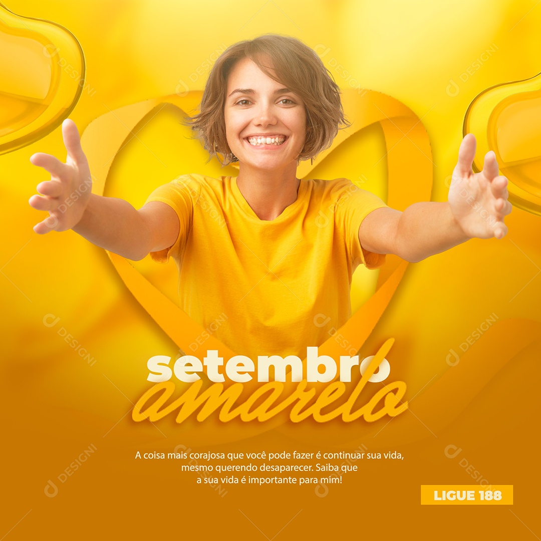 Social Media Setembro Amarelo Sua Vida é Importante PSD Editável