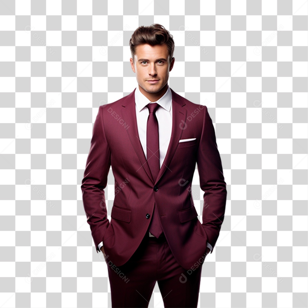 Homem de Terno Sorrindo PNG Transparente