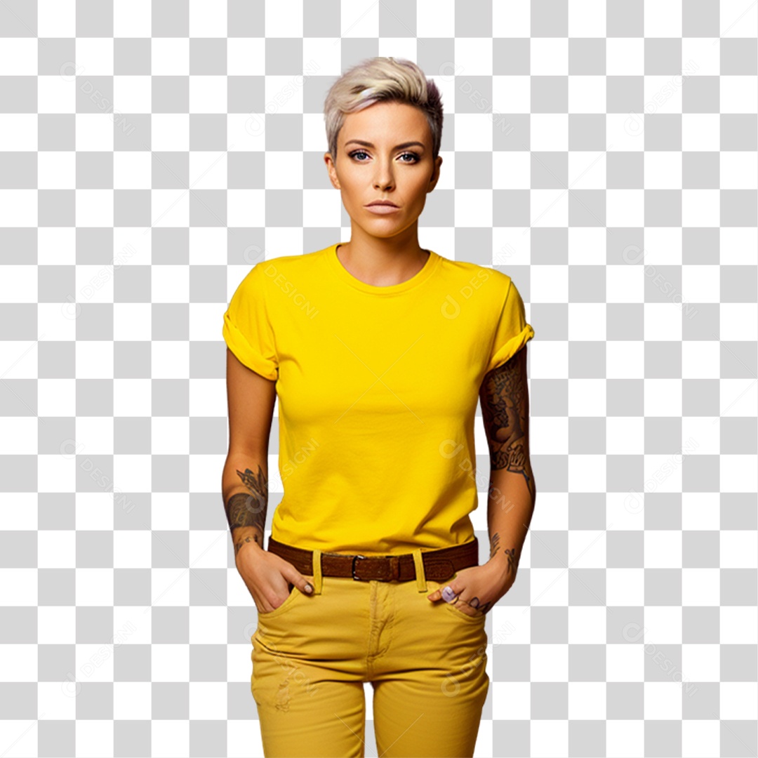 Mulher Séria PNG Transparente