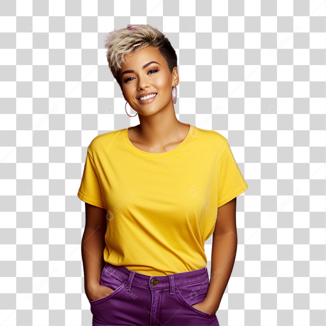 Mulher Sorrindo Feliz PNG Transparente