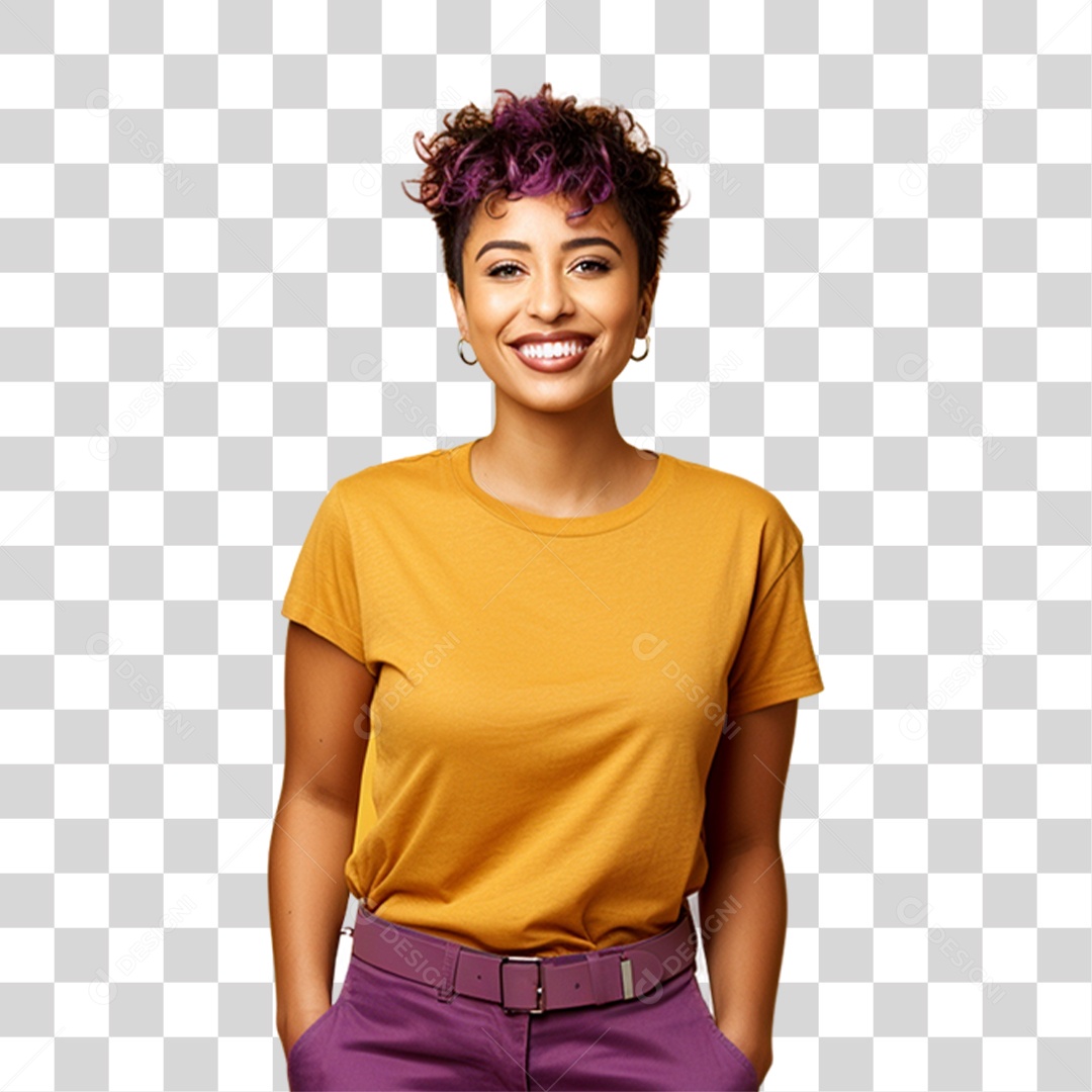 Mulher Sorrindo Feliz PNG Transparente