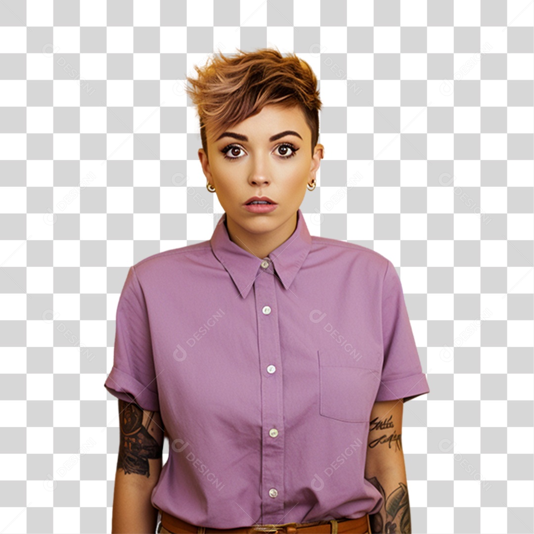 Mulher Séria PNG Transparente