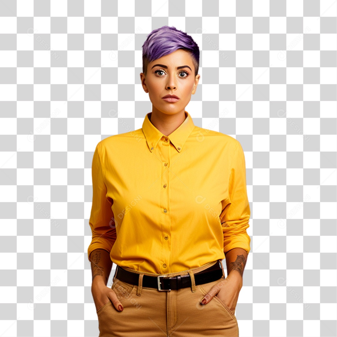 Mulher Séria PNG Transparente