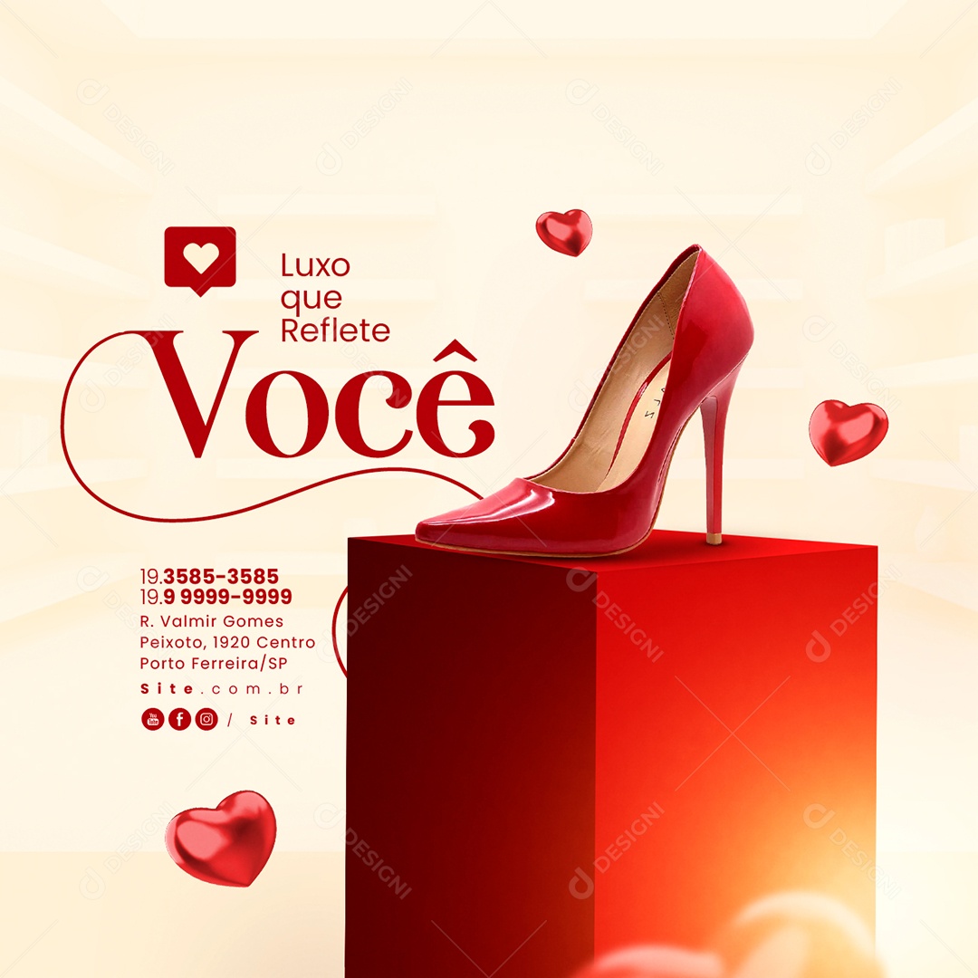 Loja De Sapatos Luxo que Reflete Você Social Media PSD Editável