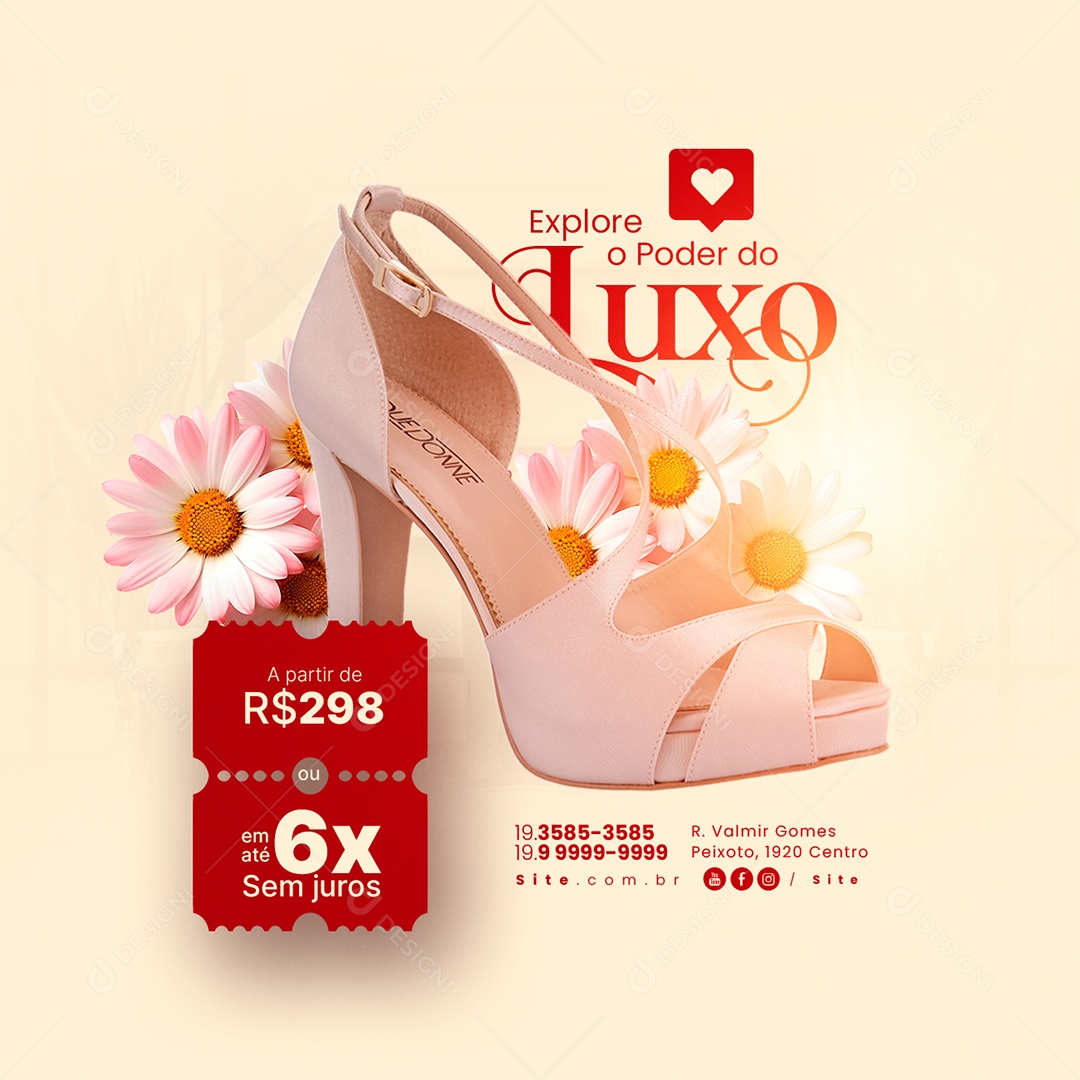Loja De Sapatos Explore o Poder do Luxo Social Media PSD Editável