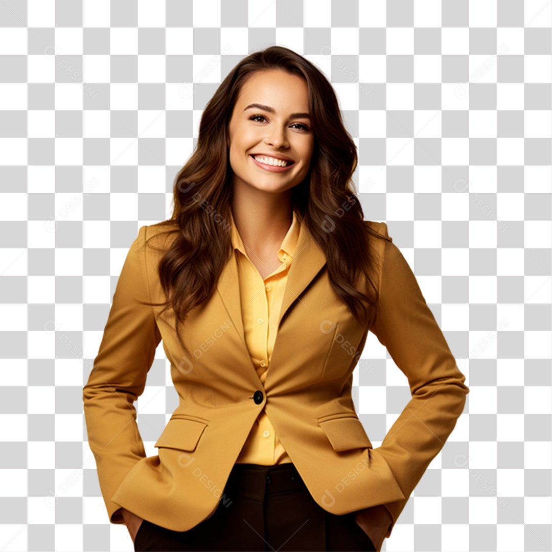 Mulher Sorrindo Feliz PNG Transparente