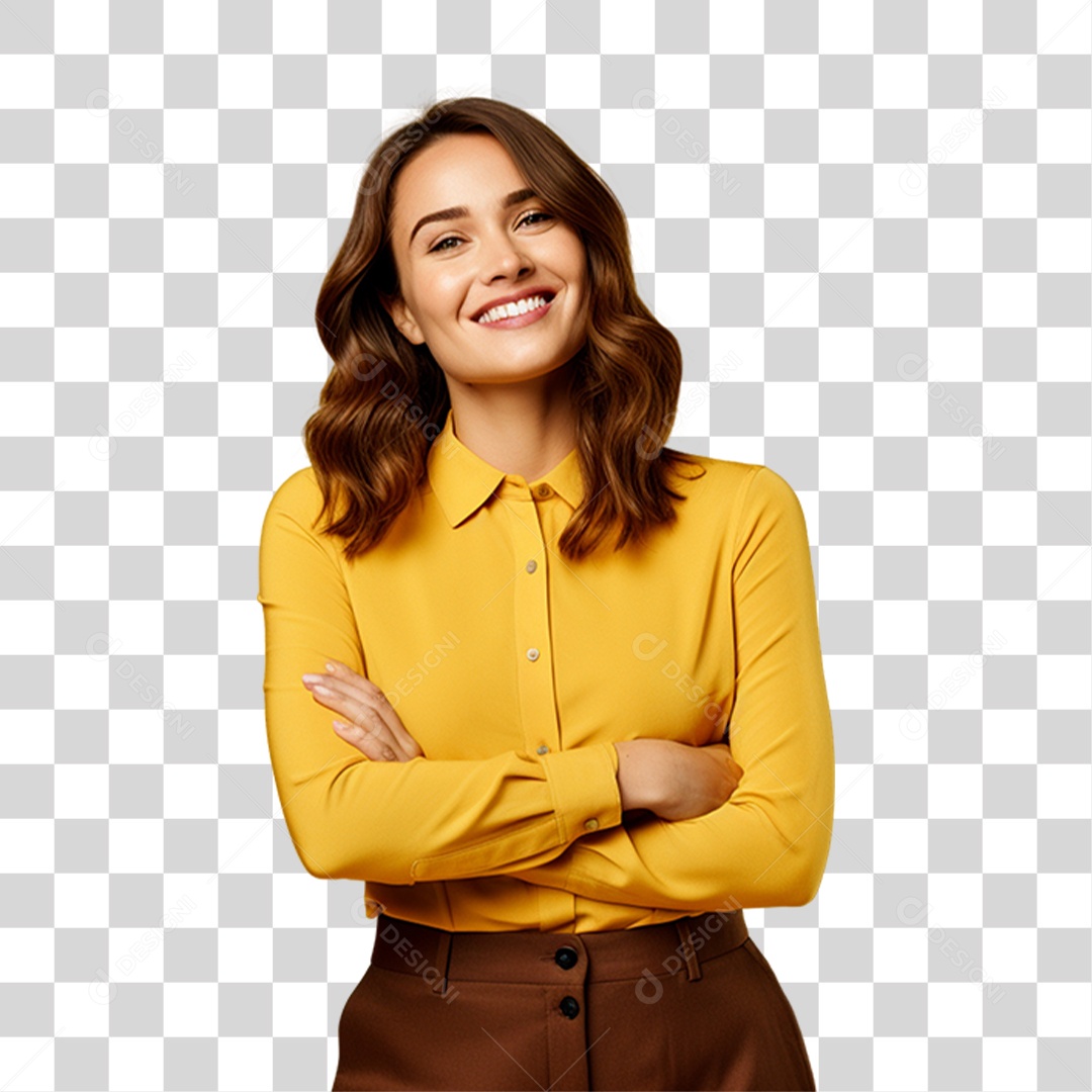 Mulher Sorrindo Feliz PNG Transparente