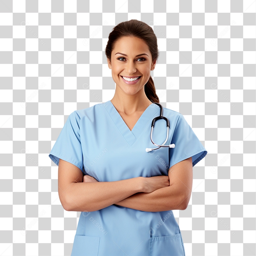 Enfermeira de Uniforme PNG Transparente