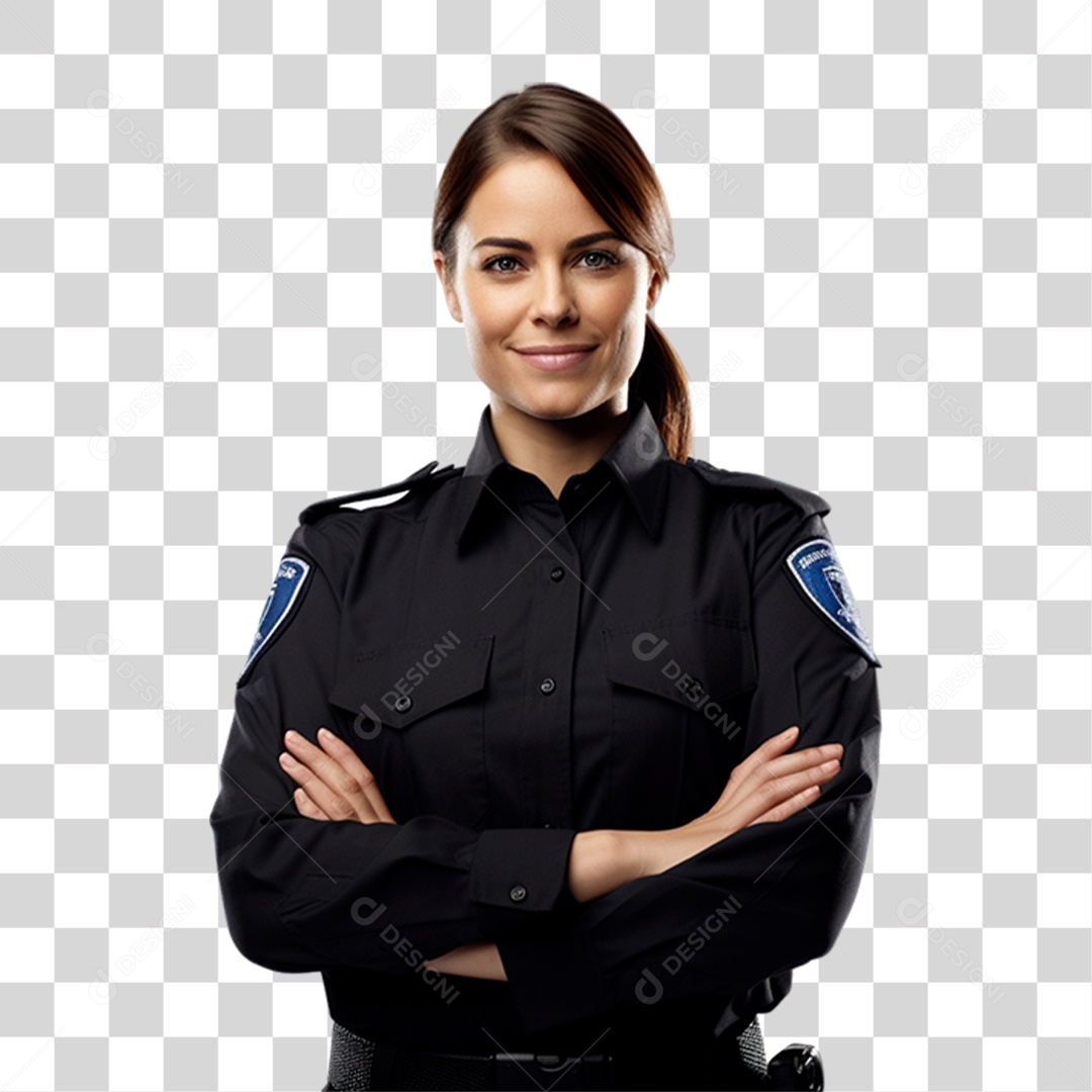 Policial Feminina de Uniforme PNG Transparente