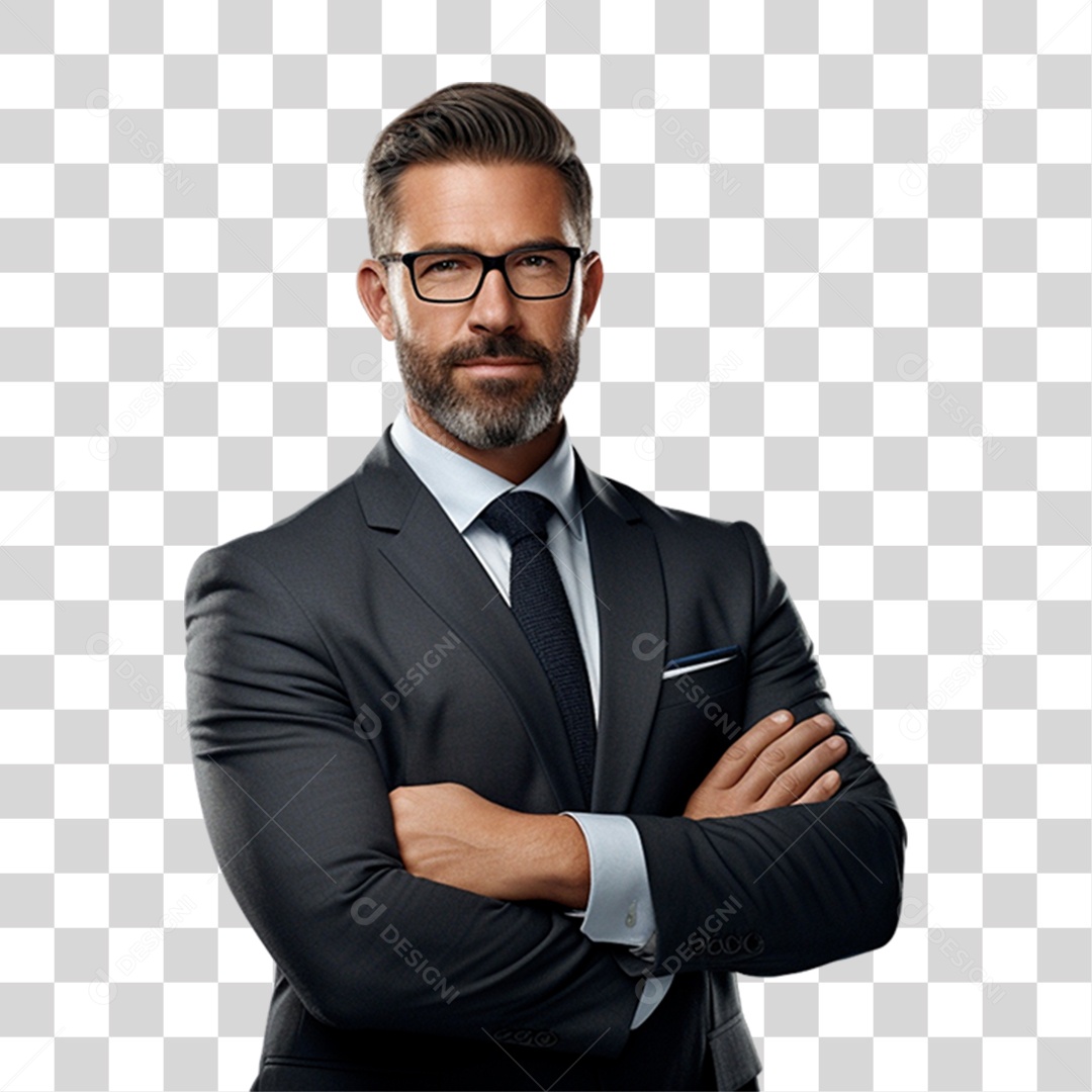 Homem de Terno Sorrindo PNG Transparente