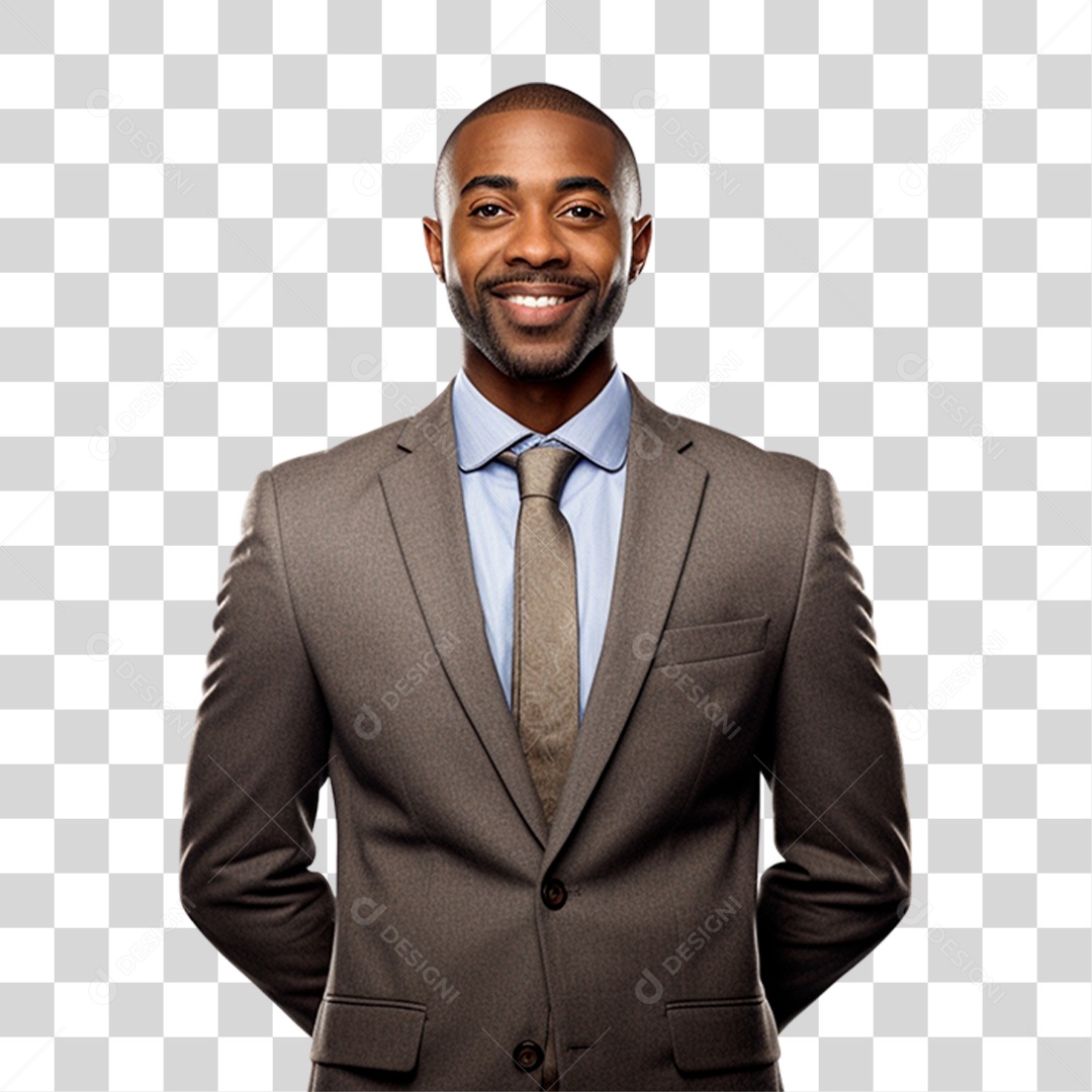 Homem de Terno Sorrindo PNG Transparente