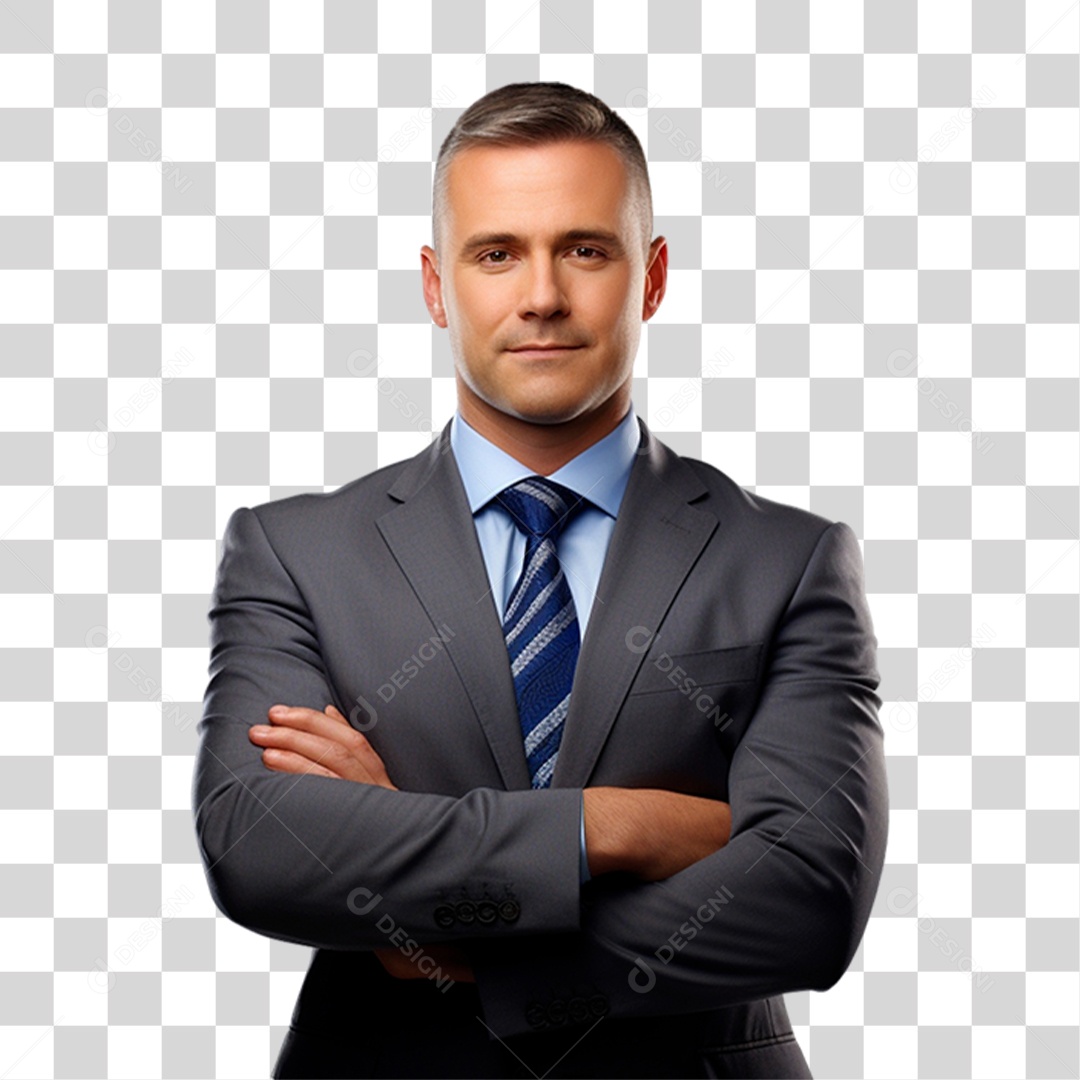 Homem de Terno Sorrindo PNG Transparente