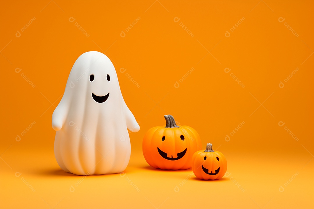 Um fantasma com uma abóbora