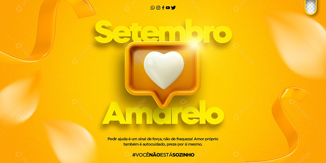 Social Media Banner Setembro Amarelo PSD Editável